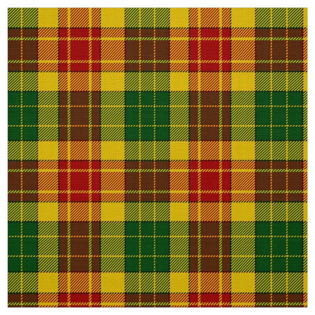 Grant Tartan Red Green and Yellow Plaid Fabric (Swatch)