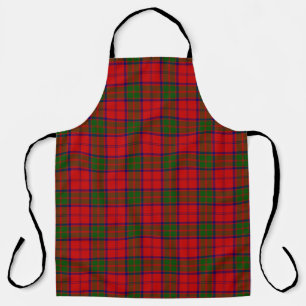 Grant tartan red green plaid apron