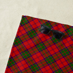 Grant tartan red green plaid beach towel