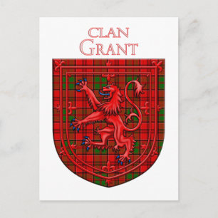 Grant Tartan Scottish Plaid Lion Rampant Postcard