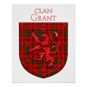 Grant Tartan Scottish Plaid Lion Rampant Poster