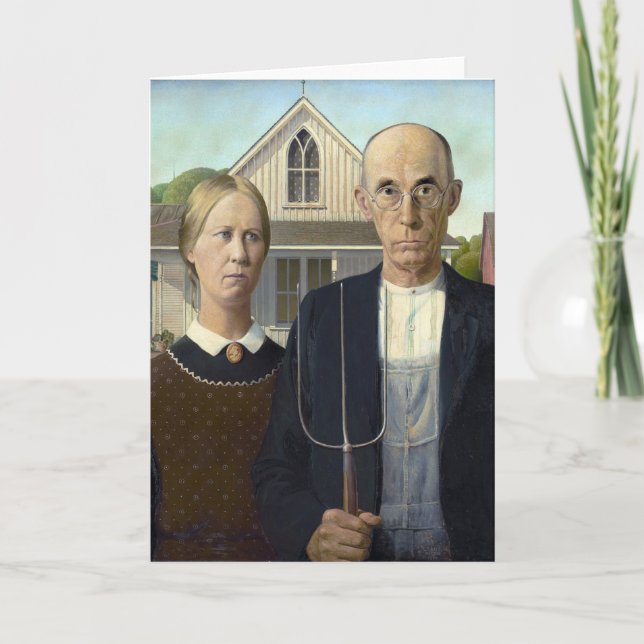 Grant Wood “American Gothic” Card (Front)