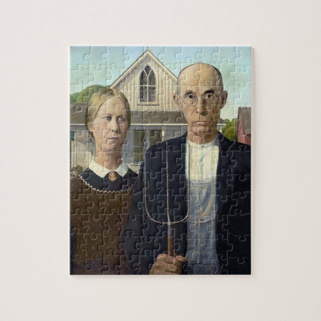 Grant Wood “American Gothic” Jigsaw Puzzle (Vertical)