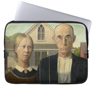 Grant Wood - American Gothic Laptop Sleeve