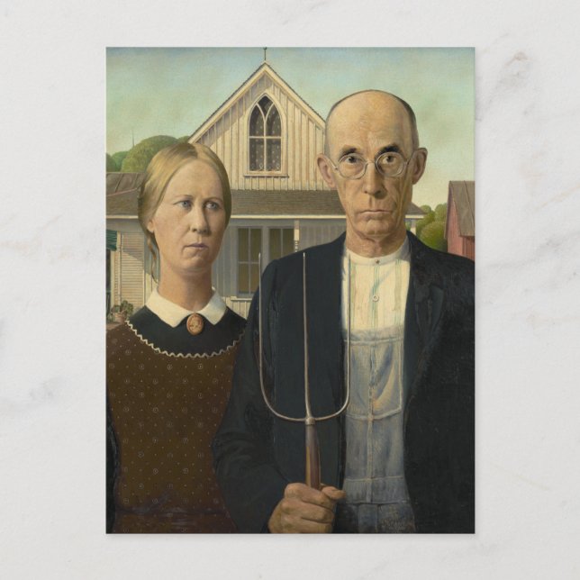 Grant Wood - American Gothic Postcard (Front)