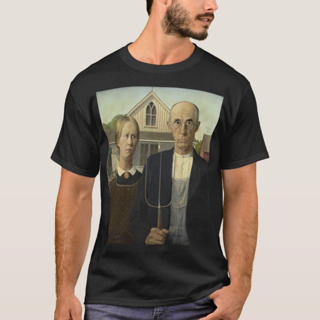 Grant Wood - American Gothic T-Shirt (Front)