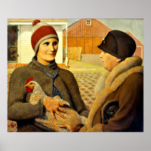 Grant Wood - Appraisal, fine art painting Poster