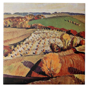 Grant Wood artwork, Landscape Ceramic Tile