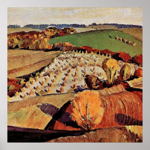 Grant Wood artwork, Landscape, Poster