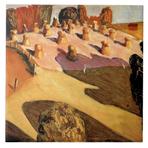 Grant Wood - Iowa View, fine art Ceramic Tile