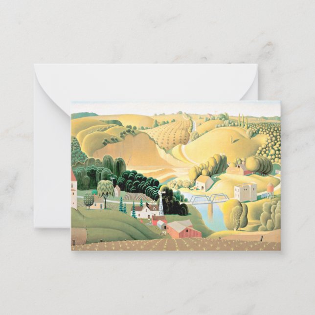 Grant Wood - Stone City, Iowa Card (Front)