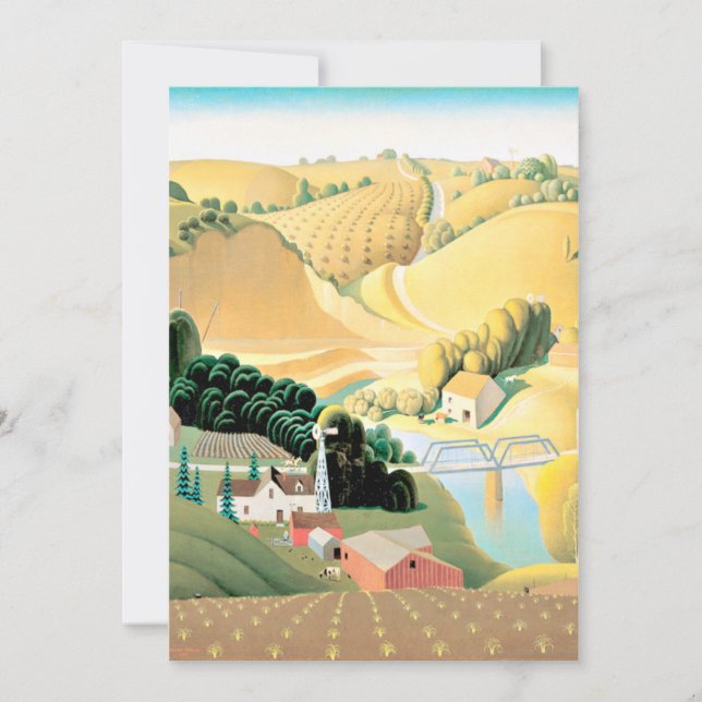Grant Wood - Stone City, Iowa Card (Front)