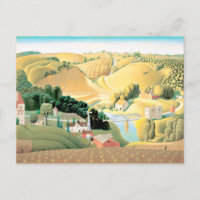 Grant Wood - Stone City, Iowa Postcard