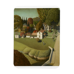 Grant Wood - The Birthplace of Herbert Hoover Magnet