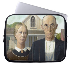 Grant Wood's American Gothic Laptop Sleeve