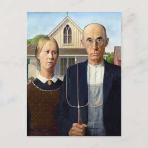 Grant Wood's American Gothic  Postcard