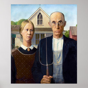 Grant Wood's American Gothic  Poster