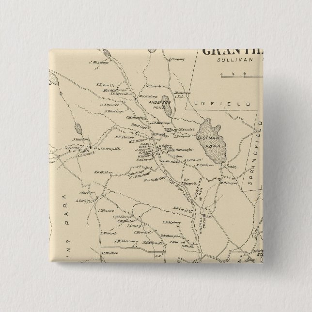 Grantham, Sullivan Co 15 Cm Square Badge (Front)