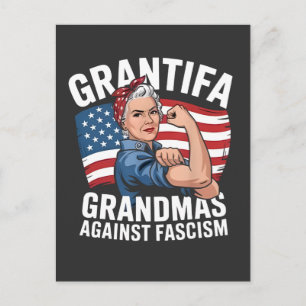 Grantifa Grandma Against Facism No King USA  Invitation Postcard