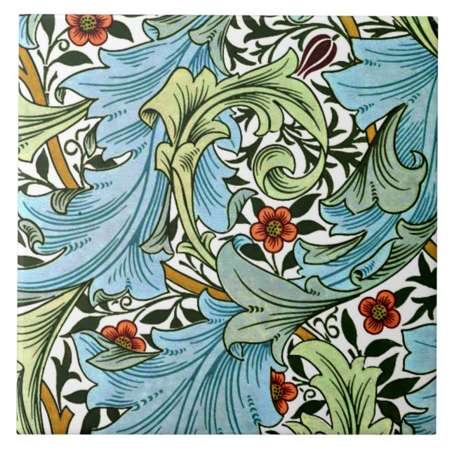 Granville, vintage William Morris pattern, Ceramic Tile (Front)