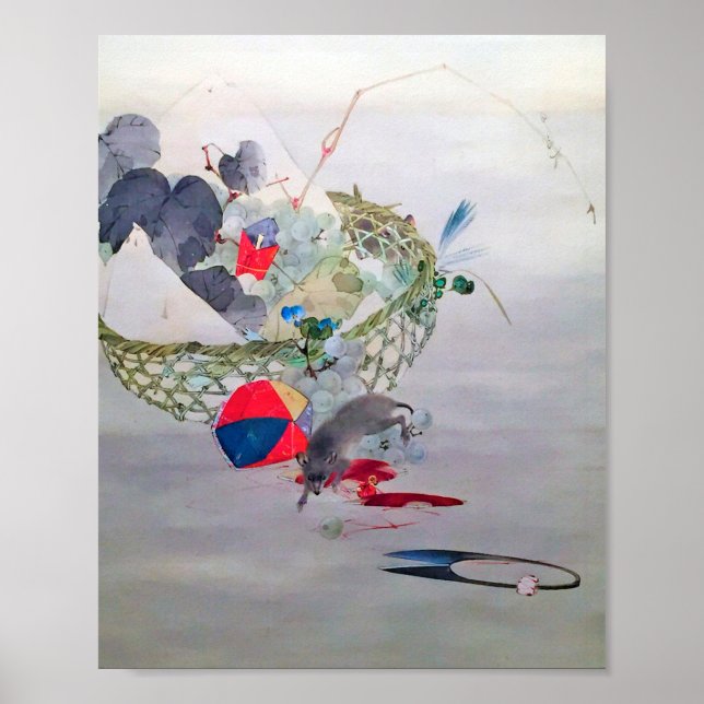 Grape and Mouse, Watanabe Seitei Poster (Front)