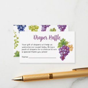 Grape Baby Shower Diaper Raffle Ticket Enclosure Card