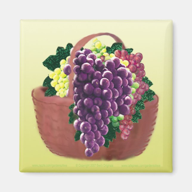 GRAPE BASKET Sq Magnet (Front)