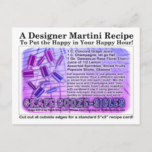 Grape Booze-sicles Recipe Postcard