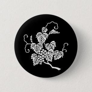 Grape branch 6 cm round badge