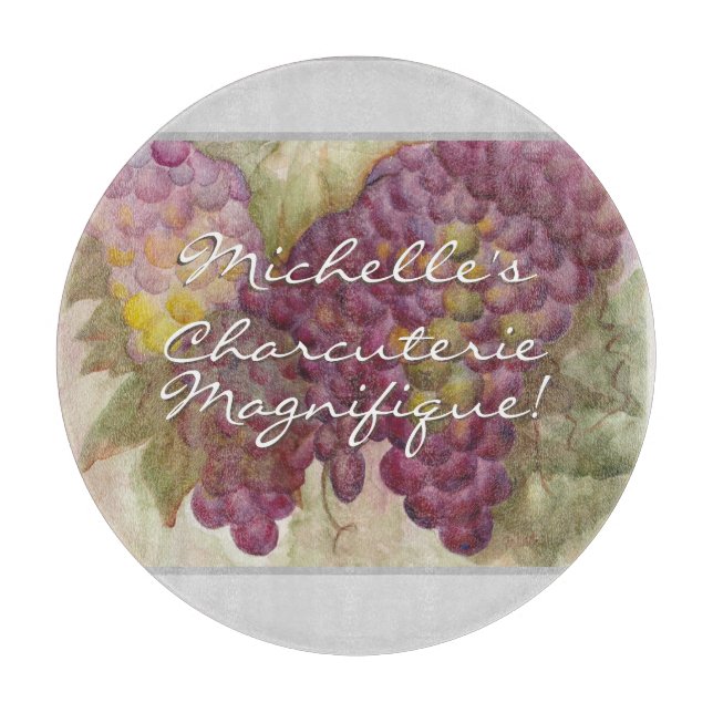 Grape Cluster Charcuterie Round Cutting Board (Front)