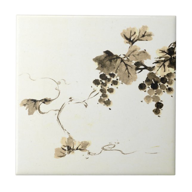 Grape Clusters 1800 Ceramic Tile (Front)