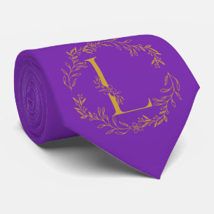 Grape Colour Monogrammed Groomsmen Tie