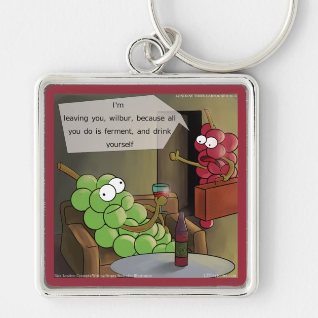 Grape Divorces Funny Key Ring (Front)
