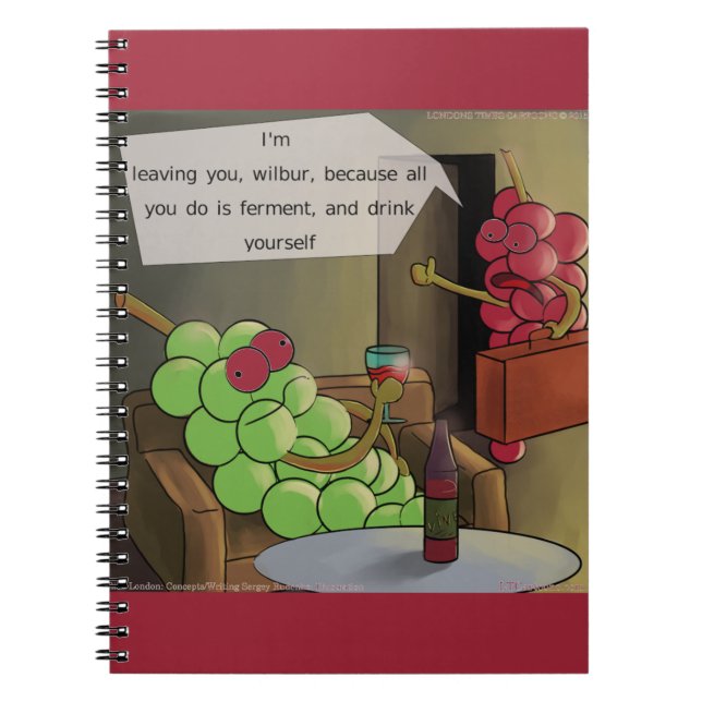 Grape Divorces Funny Notebook (Front)