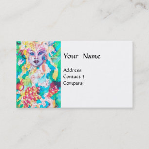 GRAPE FAIRY TALE Fantasy Floral Blue White Business Card