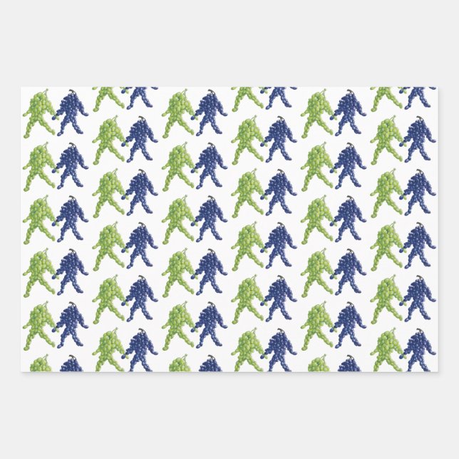 Grape Friends Wrapping Paper Sheet (Front)