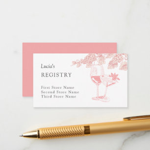 Grape Fruit Champagne Retro Bridal Shower Register Enclosure Card