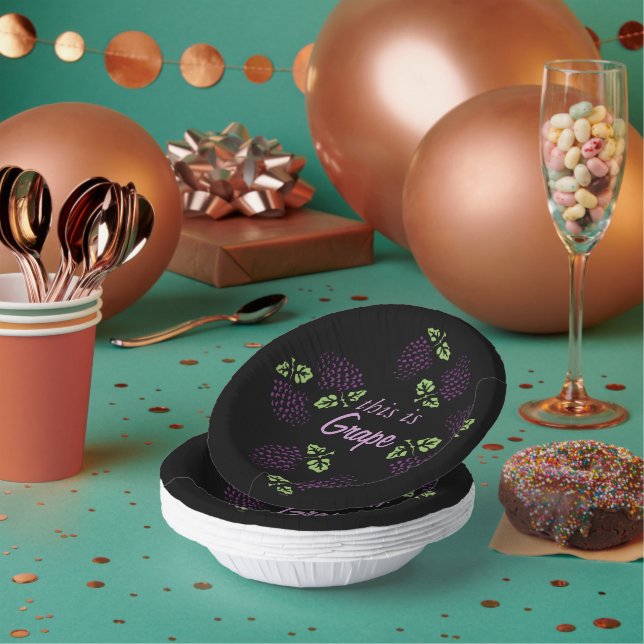 Grape Grapes Graphic Customise Fruits Paper Plate (Multi)