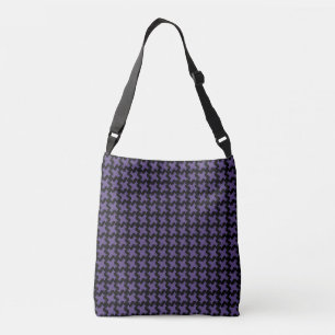 Grape Houndstooth Pattern on Princess Blue Ladies Crossbody Bag