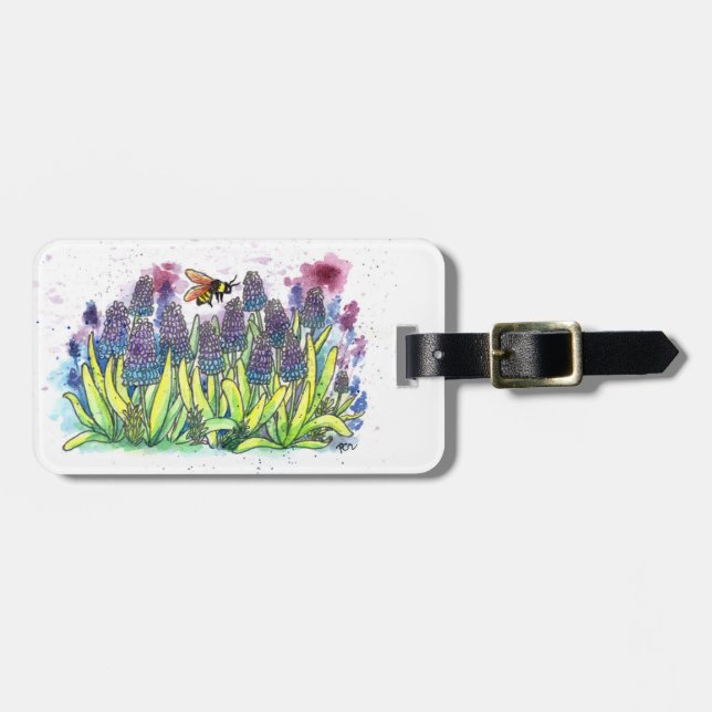 Grape Hyacinth Luggage Tag (Front Horizontal)