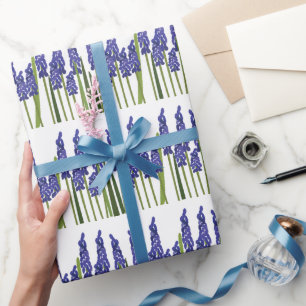 Grape Hyacinth Purple Blue Flower Floral Wrapping Paper