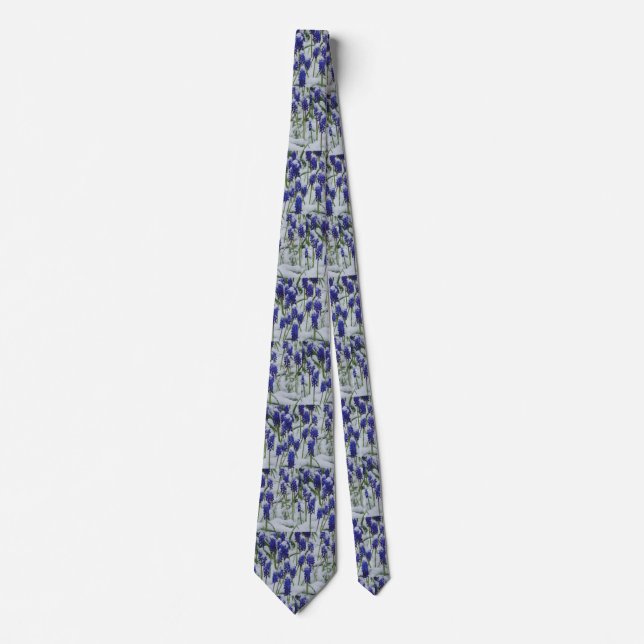 Grape Hyacinths in Snow Tie (Front)
