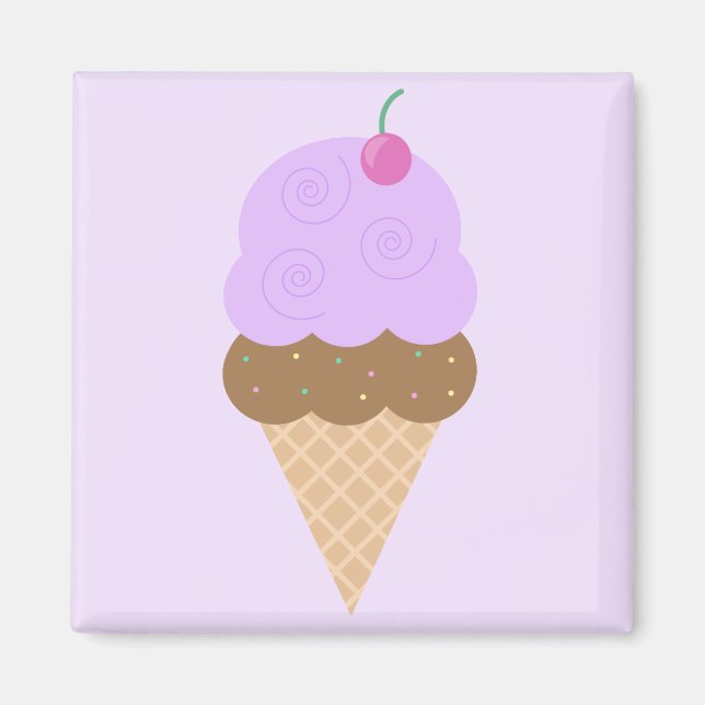 Grape Ice Cream Cone Magnet (Front)