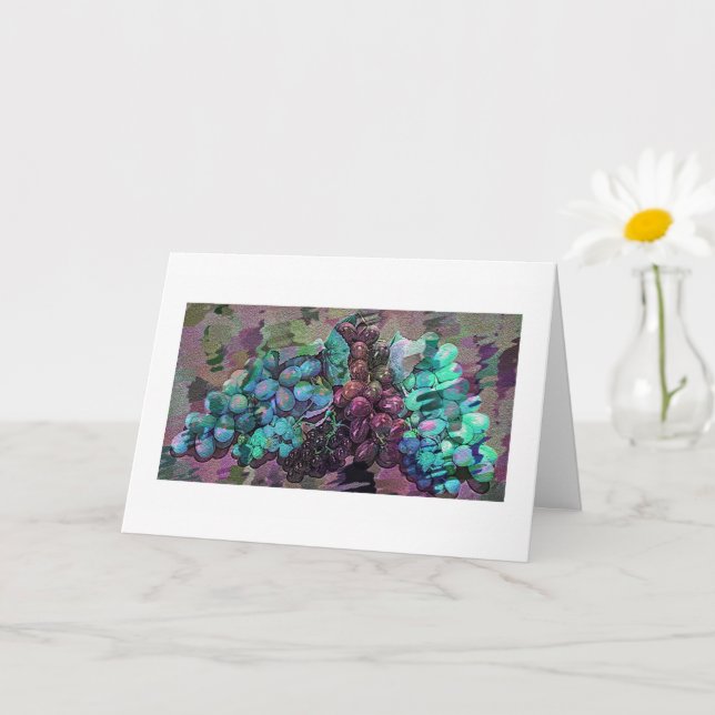Grape Impressions Digital Art Greeting Card (Small Plant)