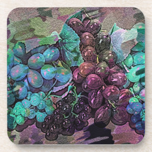 Grape Impressions Digital Art Hard Plastic Coaster