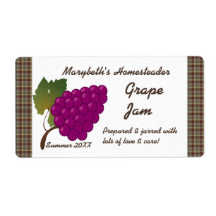Grape Jam Jar Label (Customise)
