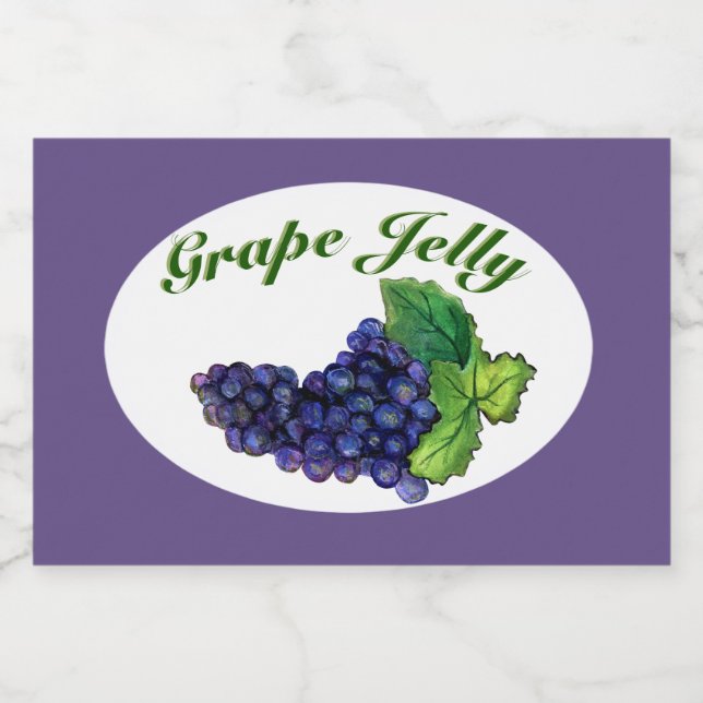 Grape Jelly and Jam Label Dark Purple (Single Label)