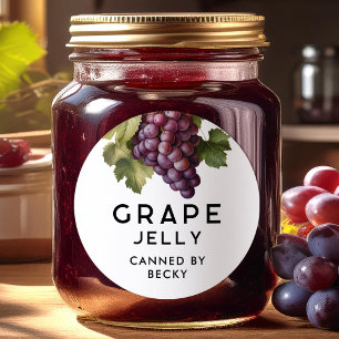 Grape jelly canning classic round sticker