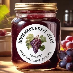 Grape jelly canning sticker