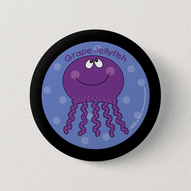 Grape Jellyfish 6 Cm Round Badge (Front)